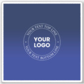 Einfacher Austausch von Logos und Text | Dunkelbla Aufkleber (Vorderseite)