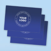 Einfacher Austausch von Logos und Text | Dunkelbla Geschenkpapier Set