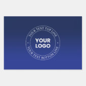 Einfacher Austausch von Logos und Text | Dunkelbla Geschenkpapier Set (Vorderseite 3)