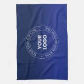 Einfacher Austausch von Logos und Text | Dunkelbla Geschirrtuch (Vertikal)