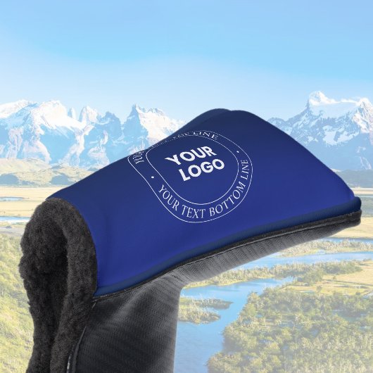 Einfacher Austausch von Logos und Text | Dunkelbla Golf Headcover