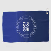 Einfacher Austausch von Logos und Text | Dunkelbla Golfhandtuch (Horizontal)