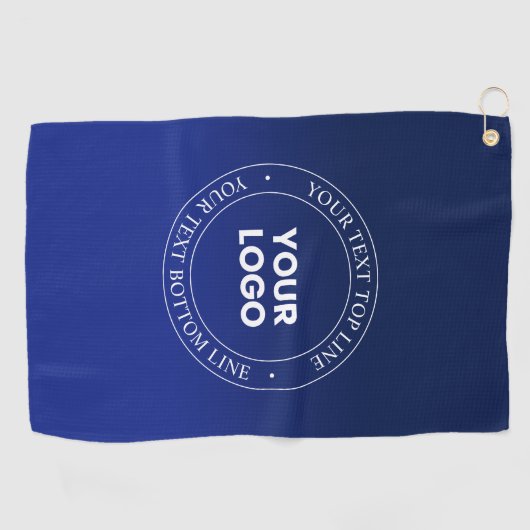 Einfacher Austausch von Logos und Text | Dunkelbla Golfhandtuch (Horizontal)