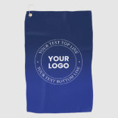 Einfacher Austausch von Logos und Text | Dunkelbla Golfhandtuch (Vorderseite)
