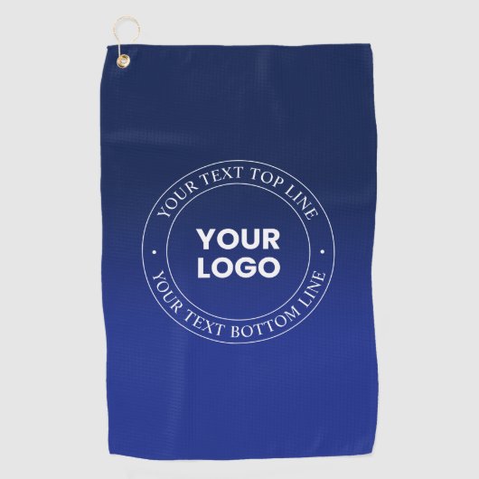 Einfacher Austausch von Logos und Text | Dunkelbla Golfhandtuch (Vorderseite)