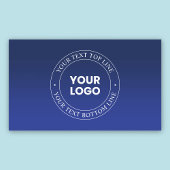 Einfacher Austausch von Logos und Text | Dunkelbla Rechteckiger Aufkleber