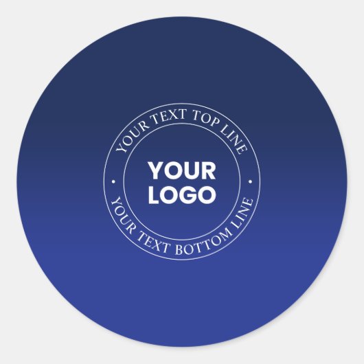 Einfacher Austausch von Logos und Text | Dunkelbla Runder Aufkleber (Vorderseite)