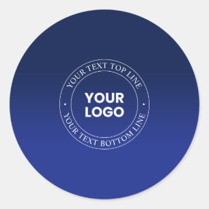 Einfacher Austausch von Logos und Text   Dunkelbla Runder Aufkleber