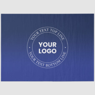 Einfacher Austausch von Logos und Text Dunkelbla Seidenpapier