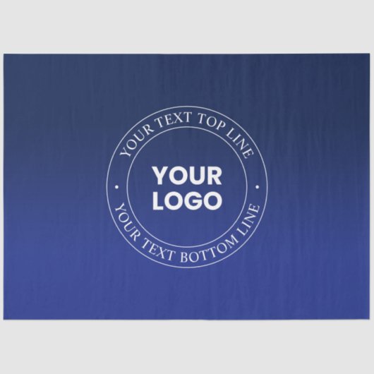 Einfacher Austausch von Logos und Text | Dunkelbla Seidenpapier (Vorderseite)
