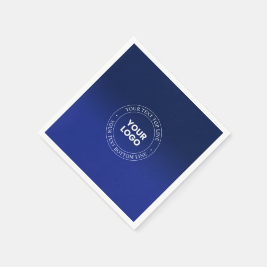 Einfacher Austausch von Logos und Text | Dunkelbla Serviette (Ecke)