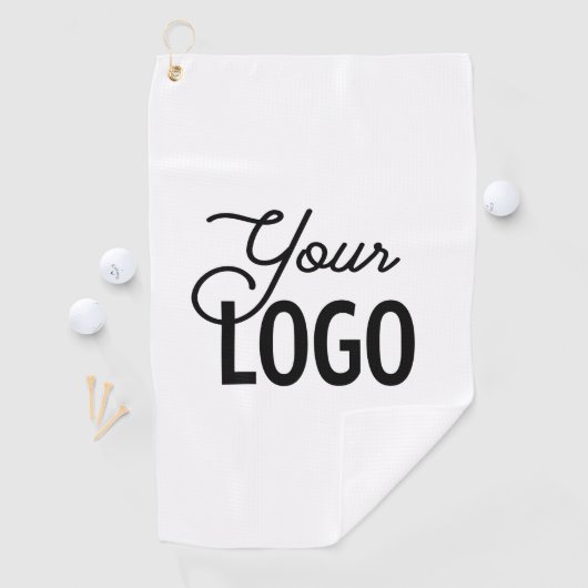 Einfacher Austausch von Logos | Weiß Golfhandtuch (Insitu)