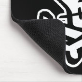Einfacher B&W Schädel u. gekreuzte Knochen Mousepad (Ecke)
