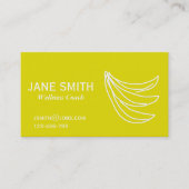 Einfacher Bananengelber Wellness-Coach Visitenkarte (Vorderseite)