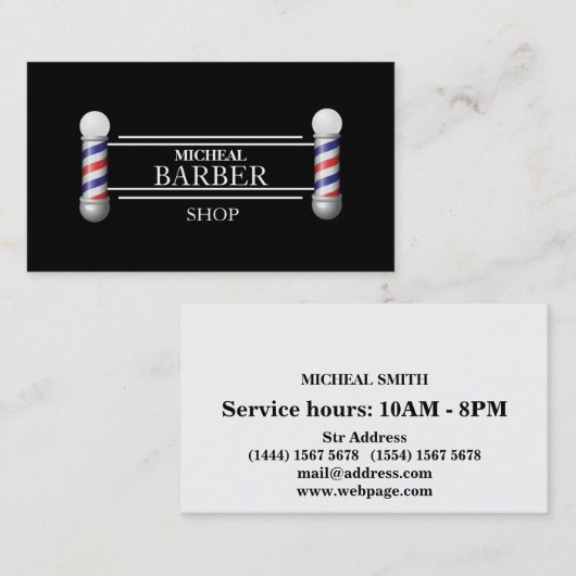 Einfacher Barber Visitenkarte (Vorne/Hinten)