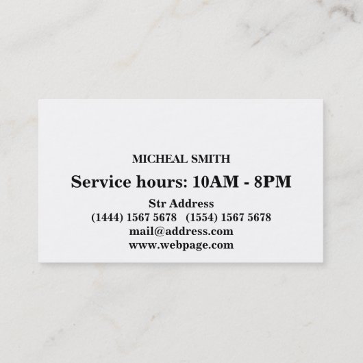 Einfacher Barber Visitenkarte (Rückseite)