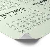 Einfacher Basis-Salbei-Grün-2027-Kalender Poster (Ecke)