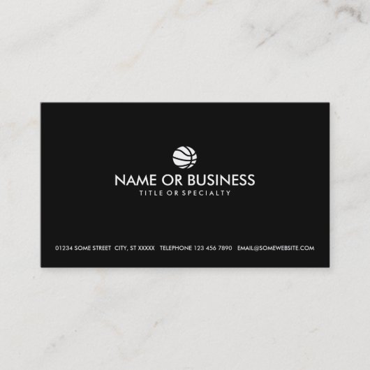 einfacher Basketball Visitenkarte (Vorderseite)