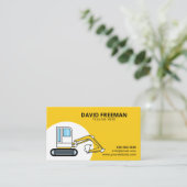 Einfacher Bau von Gelb- und Weißbaggern Visitenkarte (Stehend Vorderseite)