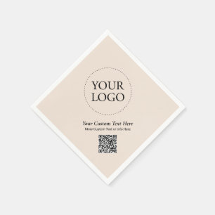 Einfacher Beiger Benutzerdefinierter Firmen-Logo-Q Serviette