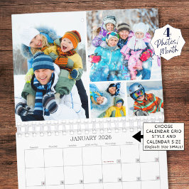 Einfacher benutzerdefinierter Fotocollage-Kalender Kalender