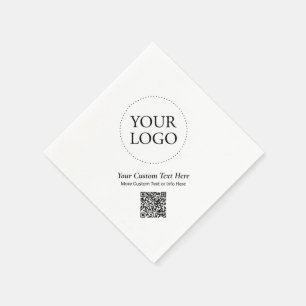 Einfacher benutzerdefinierter Geschäftslogo-QR-Cod Serviette