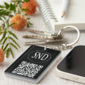 Einfacher benutzerdefinierter Logo-QR-Code Geschäf Schlüsselanhänger (Vorderseite rechts)