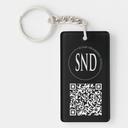 Einfacher benutzerdefinierter Logo-QR-Code Geschäf Schlüsselanhänger (Vorderseite)