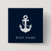 Einfacher benutzerdefinierter nautischer Bootsname Button (Vorderseite)