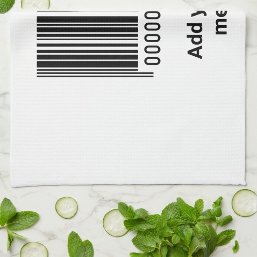 einfacher benutzerdefinierter Strichcode hinzufüge Geschirrtuch (Gefaltet)