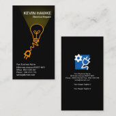 Einfacher Birnen-Blitzlicht-Strahl elektrisch Visitenkarte (Vorne/Hinten)