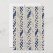 Einfacher blauer Chevron-Geburtstag Einladung (Rückseite)
