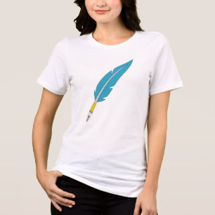 Einfacher blauer Federküller-Füllfederhalter-Aufkl Tri-Blend Shirt
