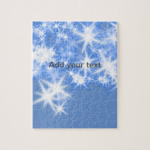 Einfacher blauer Glitter-Schimmer-Sterne fügen Sie Puzzle