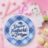 Einfacher blauer glücklicher Pappteller des (Party)