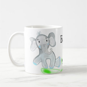 Einfacher blauer grauer Baby-Elefant Baby-Shower N Kaffeetasse