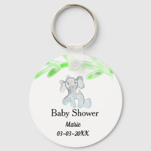 Einfacher blauer grauer Baby-Elefant Baby-Shower N Schlüsselanhänger