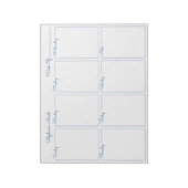 Einfacher Blue Thin Border Name Weekly Planner Notizblock (Rotiert)
