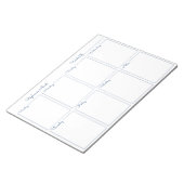 Einfacher Blue Thin Border Name Weekly Planner Notizblock (angewinkelt)