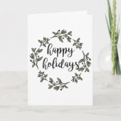 Einfacher BlumenKranz Feiertagskarte (Vorderseite)