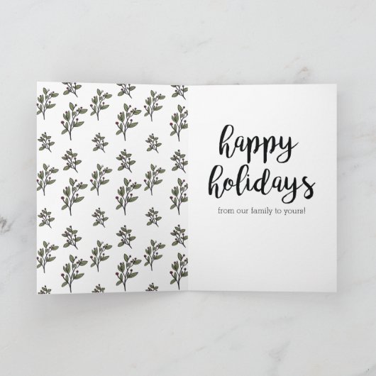 Einfacher BlumenKranz Feiertagskarte (Innenseite)