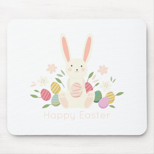 Einfacher BlumenOSTERHASE | Mousepad (Vorne)
