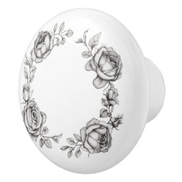 Einfacher Blumenring aus Rosen Keramikknauf