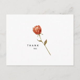Einfacher Blumenstiel Trauer Danke Postkarte