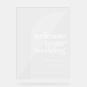 Einfacher Bogen Hochzeitsempfang Acrylschild (Vorderseite)