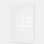 Einfacher Bogen Hochzeitsempfang Acrylschild (Winkel)