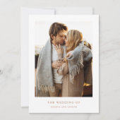 Einfacher Boho Text und Foto | QR Code Wedding Einladung (Vorderseite)