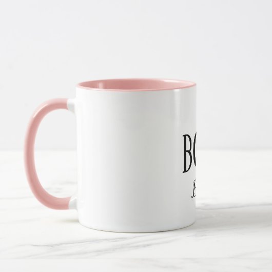 Einfacher Boss-Babe-Monogramm-Kaffee Tasse (Links)