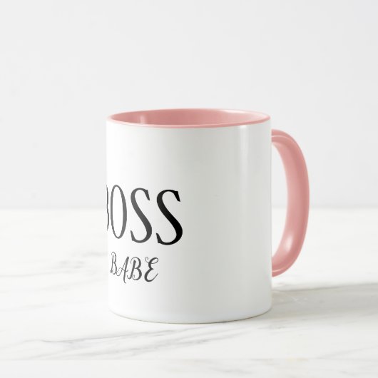 Einfacher Boss-Babe-Monogramm-Kaffee Tasse (VorderseiteRechts)