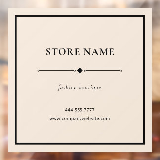 Einfacher Boutique-Store-Name Beiger Fensteraufkle Fensteraufkleber